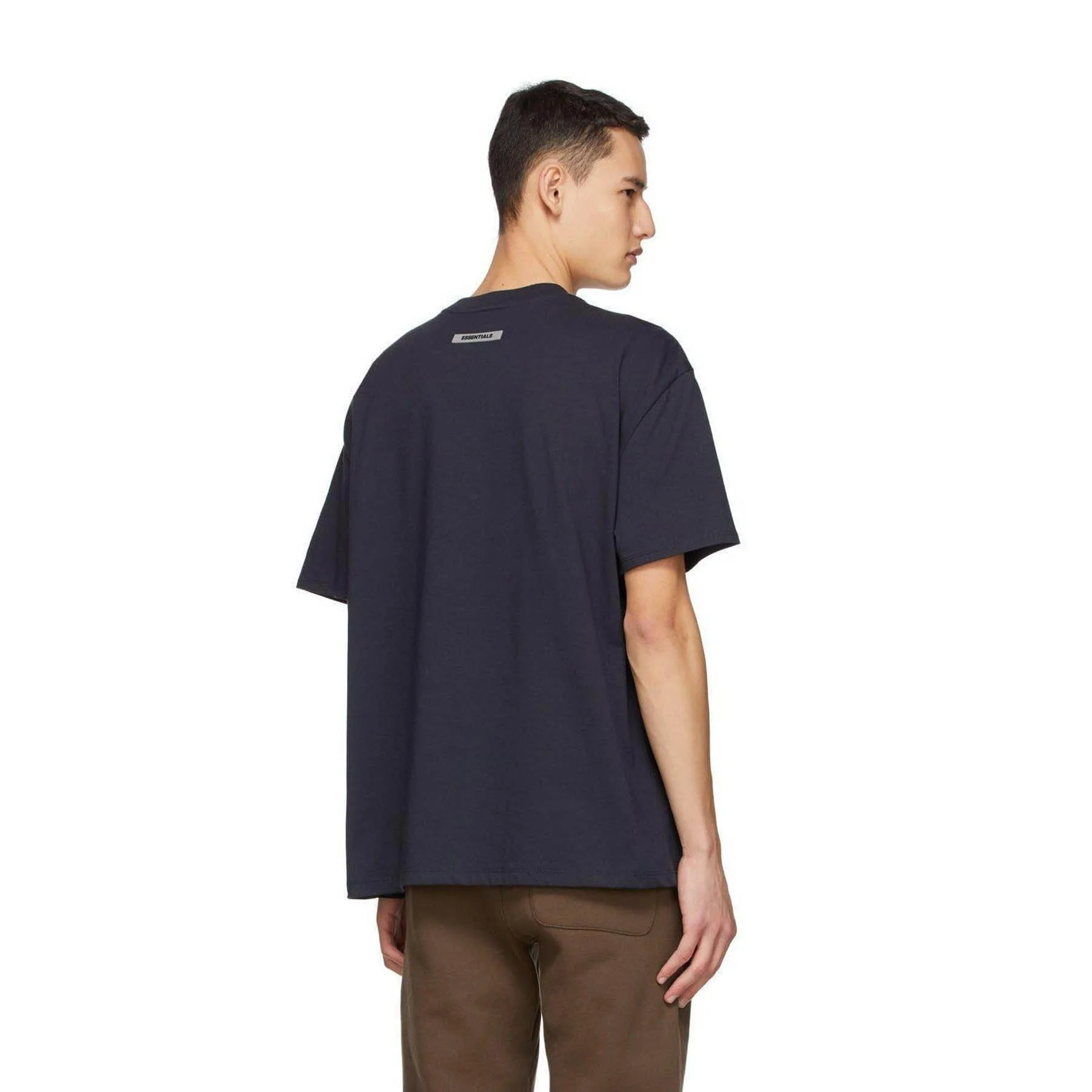 FEAR OF GOD ESSENTIALS x SSENSE Boxy T-Shirt Applique Logo Dark Navy - Image 3