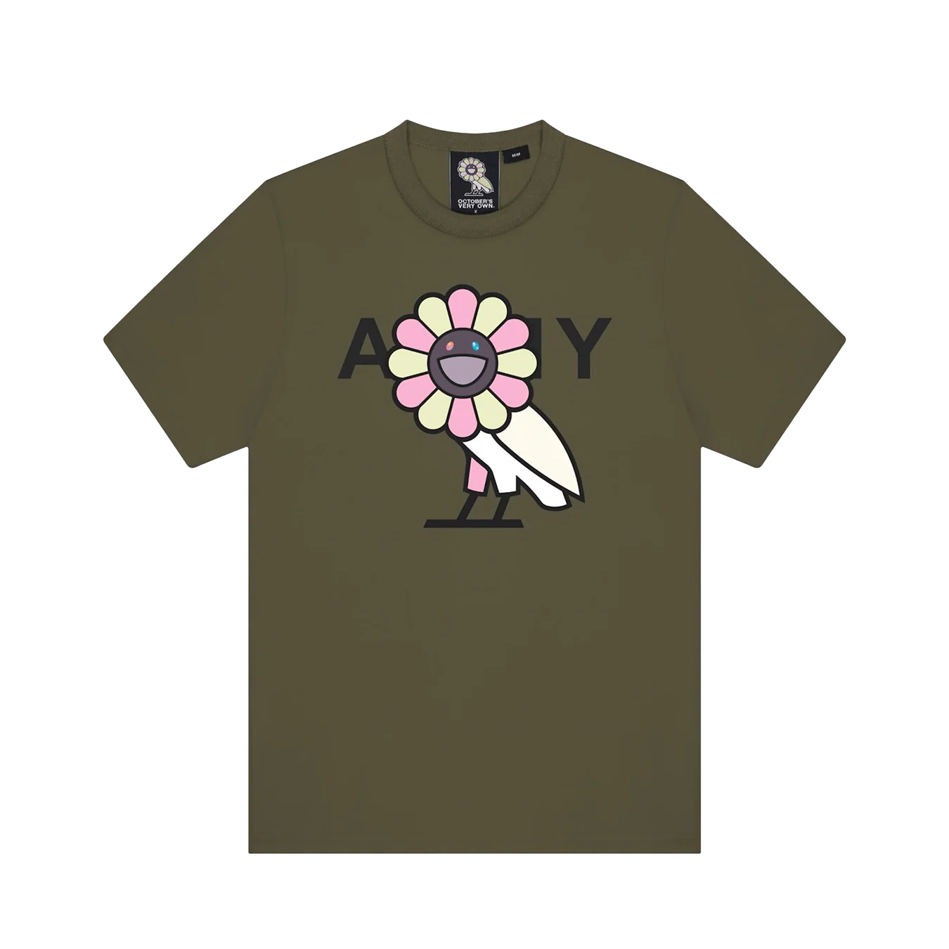 OVO x Takashi Murakami Surplus Flower Owl Tee 'Military Green'